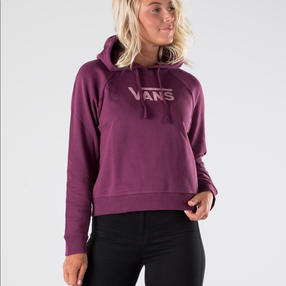 VANS FLYING V BOXY Women’s Size XL HOODIE Sweater Maroon Purple VN0A47TC7D5 - Picture 3 of 4
